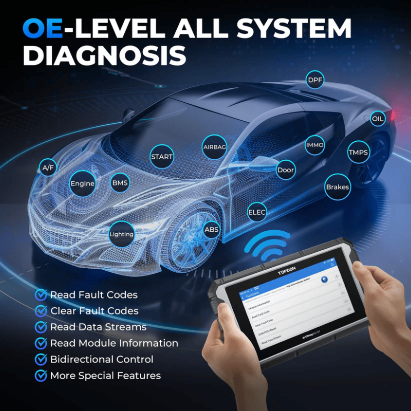 7-дюймовий діагностичний автосканер Bluetooth TOPDON ArtiDiag900BT