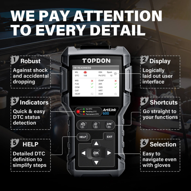 Діагностичний автосканер ArtiLink 600 OBD2 ABS/SRS