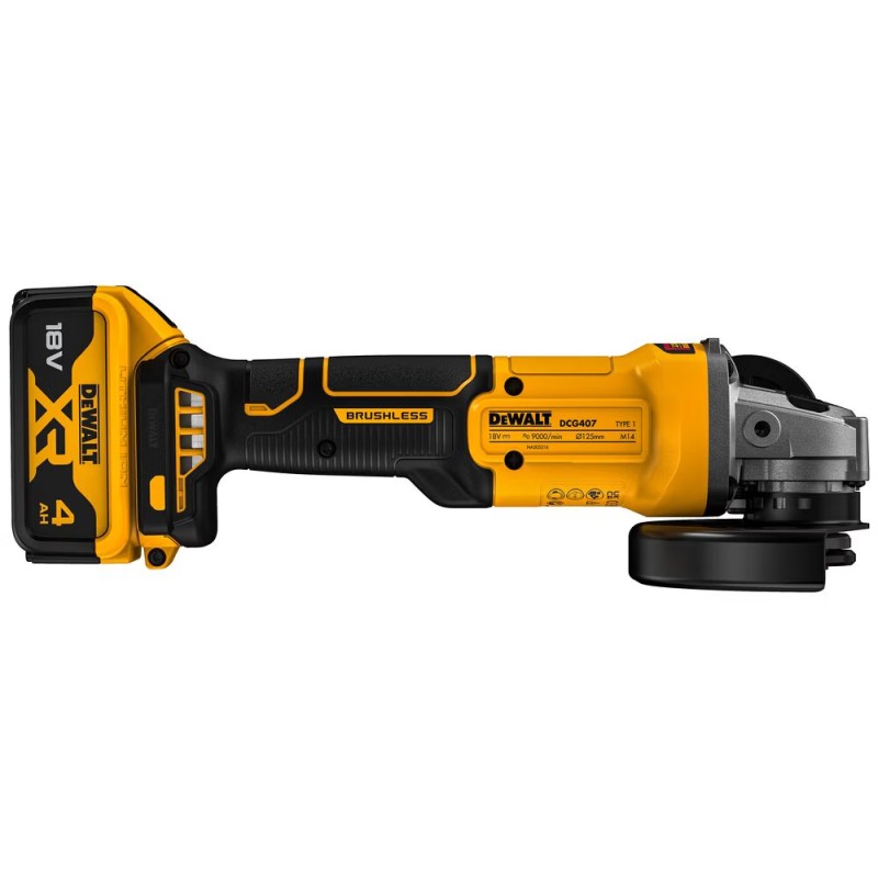 Шліфмашина кутова - болгарка акумуляторна безщіткова DeWALT DCG407M2T Шліфмашина кутова - болгарка акумуляторна безщіткова DeWALT DCG407M2T