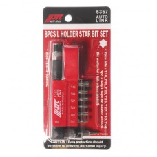 Набор бит 1/4" TORX T10-T40 с Г-образным переходником 8ед. JTC
