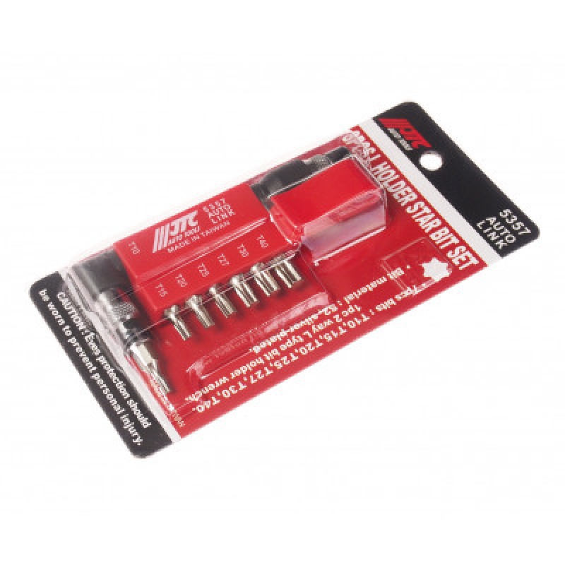 Набор бит 1/4" TORX T10-T40 с Г-образным переходником 8ед. JTC