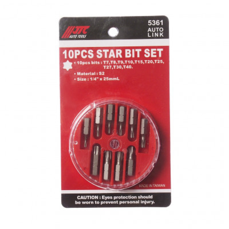 Набір біт TORX 1/4" T7-T40 10од.  JTC