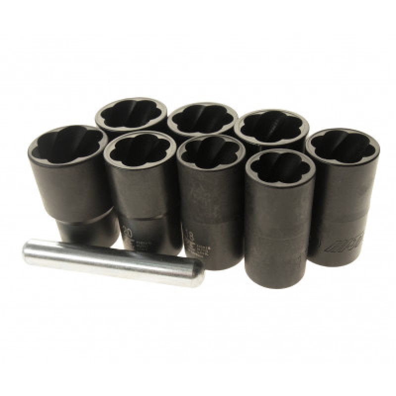 Набір головок глибоких для пошкоджених болтів і гайок 1/2 " 9од. JTC