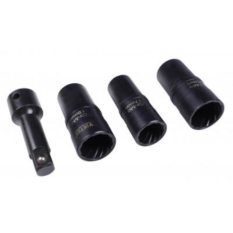 Набір двосторонніх головок для пошкоджених болтів і гайок 17, 19, 21, 22мм VIKTEC