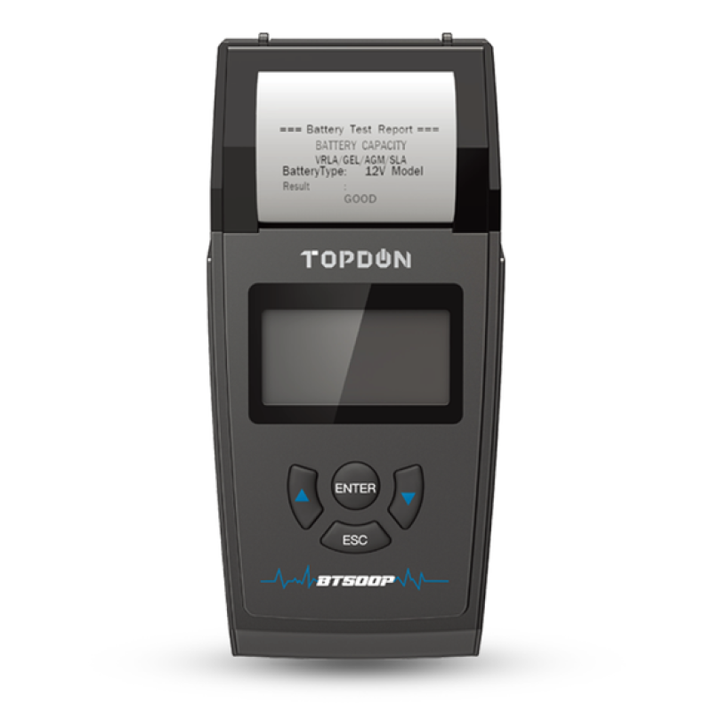 Тестер автомобильного аккумулятора TOPDON BT 500P с принтером, 12/24 В