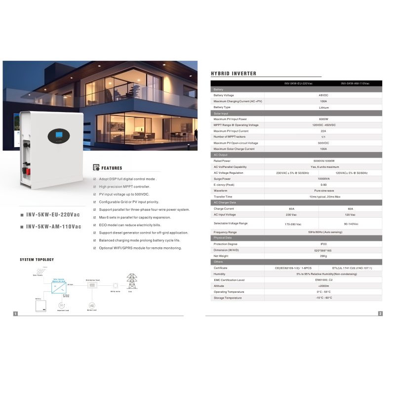 Акумуляторна батарея Fuji Solar 15kW 280А/г 48В Wallbox Ritar LiFePo4