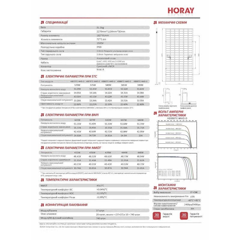 Сонячна панель Horay Solar Ocean 590 Watt N-Type